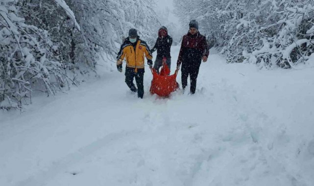 Yollar kardan kapandı 87 yaşındaki Nazife nine için ekipler seferber oldu