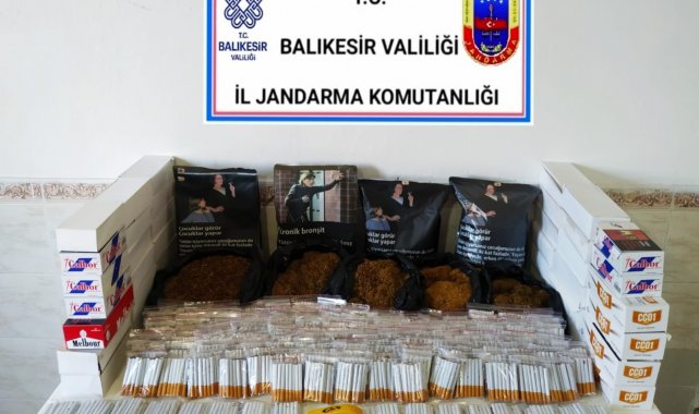 Bandırma ' da kaçak tütün ele geçirildi